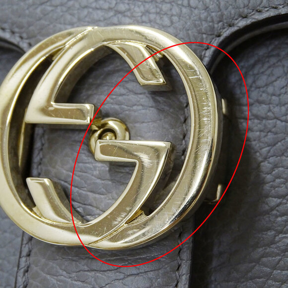 GUCCI Authentic Gray Leather Shoulder Bag - Picture 9 of 14